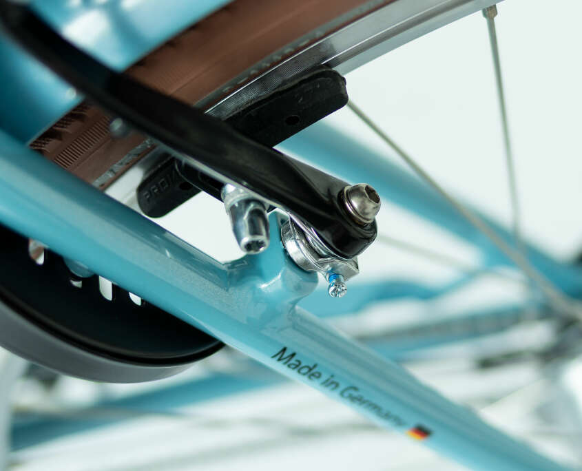 E-Bike Blau Detail Bremse 2