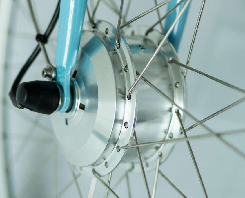 E-Bike Blau Detail Motor