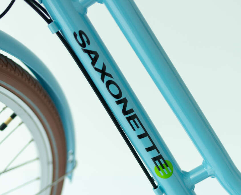 E-Bike Blau Detail Rahmen 2