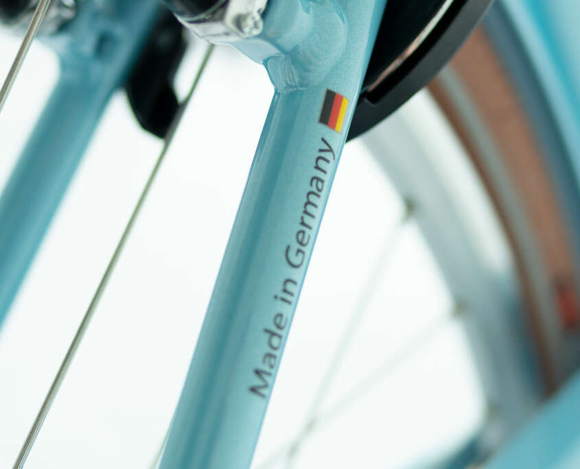 E-Bike Blau Detail Rahmen